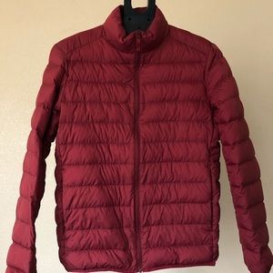 Uniqlo ultra light down jacket (deep red)